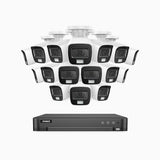ADLK800 - Kit de 16 cámaras de vigilancia 4K con grabador de 16 canales, Doble Luz Visión Nocturna, 3840x2160@20fps, Apertura Superficial f/1.6, Señal de Salida 4 en 1, IP67