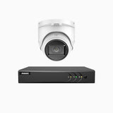 EL200 - Kit de 1 cámaras de vigilancia 1080p con grabador de 4 canales, DVR inteligente con detección de humanos y vehículos, visión nocturna por infrarrojos de 20 metros, señal de salida 4-en-1, IP67