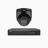 EL200 - Kit de 1 cámaras de vigilancia 1080p con grabador de 4 canales, DVR inteligente con detección de humanos y vehículos, visión nocturna por infrarrojos de 20 metros, señal de salida 4-en-1, IP67