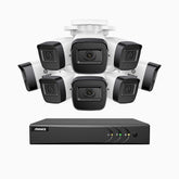 EL200 - Kit de 8 cámaras de vigilancia 1080p con grabador de 16 canales, DVR inteligente con detección de humanos y vehículos, visión nocturna por infrarrojos de 20 metros, señal de salida 4-en-1, IP67