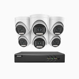 ADLK200 - Kit de 6 cámaras de vigilancia 1080p con grabador de 8 canales, Doble Luz Visión Nocturna, señal de salida 4 en 1, micrófono incorporado, resistente a la intemperie IP67