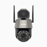 WZ520 - Cámara de Seguridad WiFi PTZ Exterior 3K, Zoom Óptico 20X, Visión Nocturna con Doble Luz Inteligente, Detección de Humanos AI, Pan 270° y Tilt 90°, Audio Bidireccional, Funciona con Alexa