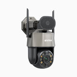 WZ520 - Cámara de Seguridad WiFi PTZ Exterior 3K, Zoom Óptico 20X, Visión Nocturna con Doble Luz Inteligente, Detección de Humanos AI, Pan 270° y Tilt 90°, Audio Bidireccional, Funciona con Alexa