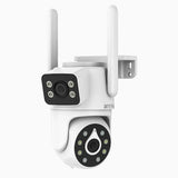 WCD400 – Cámara de Seguridad WiFi Exterior 4MP Doble Lente, 2.4G/5G, Giro 350° e Inclinación 90°, Visión Nocturna Dual, Detección de Movimiento, Audio Bidireccional, Hasta 256GB, Alexa