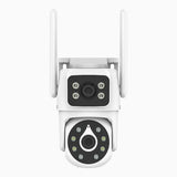 WCD400 – Cámara de Seguridad WiFi Exterior 4MP Doble Lente, 2.4G/5G, Giro 350° e Inclinación 90°, Visión Nocturna Dual, Detección de Movimiento, Audio Bidireccional, Hasta 256GB, Alexa