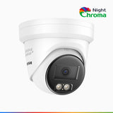 NightChroma<sup>TM</sup> NC800 - Cámara de vigilancia IP PoE exterior de 4K, Color Visión Nocturna, Súper apertura f/1.0 (0.0005 Lux), detección de personas y vehículos, análisis de comportamiento inteligente, micrófono incorporado, funciona con Alexa