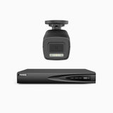 H500P - Kit de 1 cámaras de vigilancia PoE de 3K con videograbador NVR de 4 canales, Resolución 3072*1728, Apertura f / 1.6 (0.005 Lux), Detección de humanos y vehículos, Micrófono incorporado, IP67