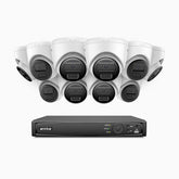 H300 - Kit de 10 cámaras de vigilancia PoE de 3MP con videograbador NVR de 16 canales, visión nocturna EXIR 2.0, detección de movimiento, H.265+, impermeabilidad IP67