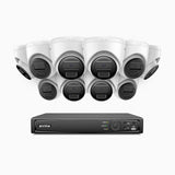 H300 - Kit de 10 cámaras de vigilancia PoE de 3MP con videograbador NVR de 16 canales, visión nocturna EXIR 2.0, detección de movimiento, H.265+, impermeabilidad IP67