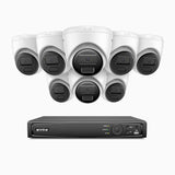 H300 - Kit de 8 cámaras de vigilancia PoE de 3MP con videograbador NVR de 16 canales, visión nocturna EXIR 2.0, detección de movimiento, H.265+, impermeabilidad IP67