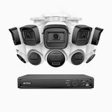 H300 - Kit de vigilancia PoE de 3MP con 5 cámaras bullet y 5 cámaras domo y videograbador NVR de 16 canales, visión nocturna EXIR 2.0, detección de movimiento, H.265+, impermeabilidad IP67