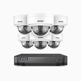 H800 - Kit de 6 cámaras de vigilancia PoE de 4K con videograbador NVR de 8 canales, Visión nocturna a color e infrarrojos, detección de humanos y vehículos, micrófono integrado, ángulo de visión 96º