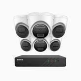 H300 - Kit de 6 cámaras de vigilancia PoE de 3MP con videograbador NVR de 8 canales, visión nocturna EXIR 2.0, detección de movimiento, H.265+, impermeabilidad IP67