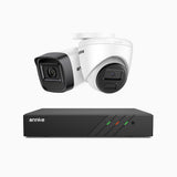 H300 - Kit de vigilancia PoE de 3MP con 1 cámaras bullet y 1 cámaras domo y videograbador NVR de 8 canales, visión nocturna EXIR 2.0, detección de movimiento, H.265+, impermeabilidad IP67