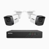 H300 - Kit de 2 cámaras de vigilancia PoE de 3MP con videograbador NVR de 8 canales, visión nocturna EXIR 2.0, detección de movimiento, H.265+, impermeabilidad IP67