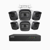 H300 - Kit de 6 cámaras de vigilancia PoE de 3MP con videograbador NVR de 8 canales, visión nocturna EXIR 2.0, detección de movimiento, H.265+, impermeabilidad IP67