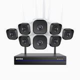 WS800 - Kit de 8 cámaras de vigilancia inalámbrico de 8MP con videograbador NVR de 16 canales, WiFi de doble banda 2,4/5,8 GHz Pro, detección de movimiento humano, audio bidireccional, visión nocturna, compatible con Alexa