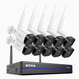 WS800 - Kit de 10 cámaras de vigilancia inalámbrico de 8MP con videograbador NVR de 16 canales, WiFi de doble banda 2,4/5,8 GHz Pro, detección de movimiento humano, audio bidireccional, visión nocturna, compatible con Alexa