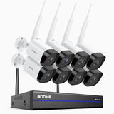 WS800 - Kit de 8 cámaras de vigilancia inalámbrico de 8MP con videograbador NVR de 8 canales, WiFi de doble banda 2,4/5,8 GHz Pro, detección de movimiento humano, audio bidireccional, visión nocturna, compatible con Alexa