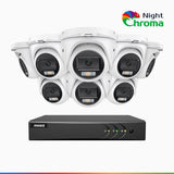 NightChroma<sup>TM</sup> NAK200 - Kit de 8 cámaras de vigilancia 1080p con grabador de 8 canales, visión nocturna en color 1080p, apertura f/1.0 (0.001 lux), campo de visión de 121°, alineación activa