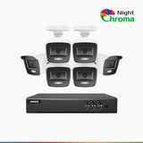 NightChroma<sup>TM</sup> NAK200 - Kit de 6 cámaras de vigilancia 1080p con grabador de 8 canales, visión nocturna en color 1080p, apertura f/1.0 (0.001 lux), campo de visión de 121°, alineación activa