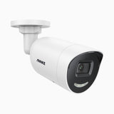 C800X - Cámara de vigilancia IP PoE exterior de 4K, con sensor BSI de 1/1,8'', apertura f/1,6 (0,003 Lux), alarma de sirena y estroboscópica, audio bidireccional, detección de personas y vehículos, protección del perímetro, funciona con Alexa