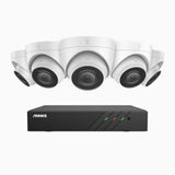 H500 - Kit de 5 cámaras de vigilancia PoE de 3K con videograbador NVR de 8 canales, EXIR Visión Nocturna, micrófono integrado, compatibile con Alexa