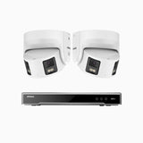 NightChroma<sup>TM</sup> NDK800 – Kit de 2 cámaras de vigilancia PoE de 4K con videograbador NVR de 8 canales, panorámica doble lente, visión nocturna en color, detección de humanos y vehículos, análisis de comportamiento inteligente