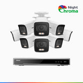 NightChroma<sup>TM</sup> NCK800 – Kit de 8 cámaras de vigilancia PoE de 4K con videograbador NVR de 8 canales, color visión nocturna, capacidad de decodificación 4K en 2 canales, detección de personas y vehículos, análisis inteligente de comportamiento