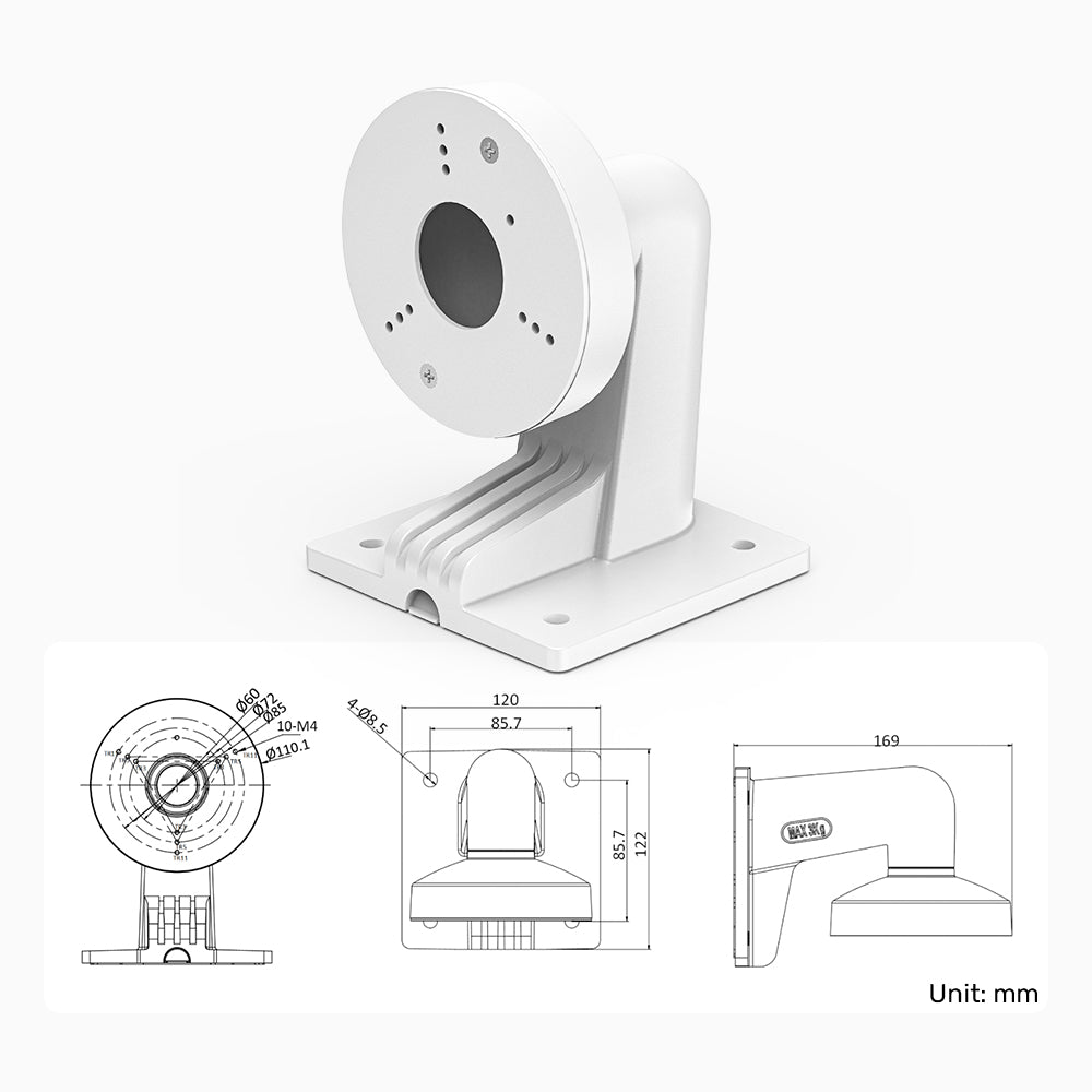 Soporte de pared, compatible con cámaras Hikvision / ANNKE tipo domo