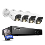 ANNKE 4x2MP Sistema Cámaras de Seguridad Cableadas,500GB HDD,Grabación 24/7, 1920 X 1080 Fil Extérieure Caméras de Vidéosurveillance, Détection de Personne/Véhicule, Vision Nocturne en Couleur, IP67