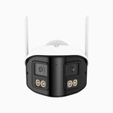 WCD400P - Cámara de Seguridad Exterior Inalámbrica 4MP con Doble Lente WiFi, Ángulo Ultra Ancho de 170°, WiFi Dual-Band 2.4G/5G, Visión Nocturna a Color, Audio Bidireccional, Almacenamiento en la Nube y Local hasta 256 GB, Compatible con Alexa