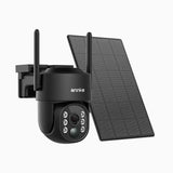 WB400 - Cámara de vigilancia exterior inalámbrica 4MP con batería, WiFi de Doble Banda, Giro 270° e Inclinación 90°, Batería de 9000mAh y Energía Solar, Detección de Movimiento, Audio Bidireccional