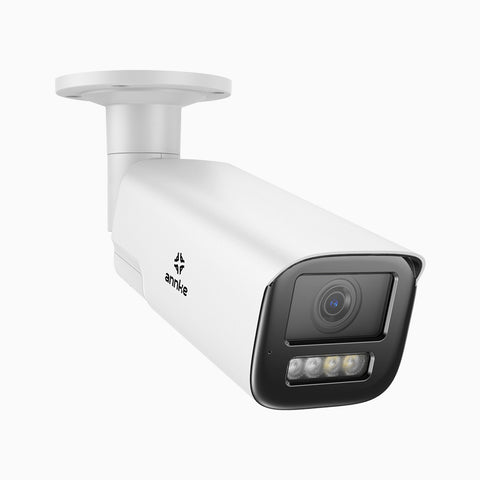 ACZ800 - Cámara de vigilancia PoE exterior de 4K, zoom óptico 4K, doble luz visión nocturna, detección de movimiento 2.0, Micrófono incorporado, alarma de sirena y estroboscópica
