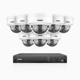 H1200 - Kit de 8 cámaras de vigilancia PoE de 4K 12MP con videograbador NVR de 8 canales, EXIR Visión Nocturna, detección de humanos y vehículos, H.265+, micrófono incorporado, almacenamiento local máximo de 512 GB, IP67