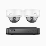 H800 - Kit de 2 cámaras de vigilancia PoE de 4K con videograbador NVR de 8 canales, Visión nocturna a color e infrarrojos, detección de humanos y vehículos, micrófono integrado, ángulo de visión 96º