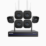 WS800 - Kit de 6 cámaras de vigilancia inalámbrico de 8MP con videograbador NVR de 16 canales, WiFi de doble banda 2,4/5,8 GHz Pro, detección de movimiento humano, audio bidireccional, visión nocturna, compatible con Alexa