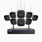 WS800 - Kit de 8 cámaras de vigilancia inalámbrico de 8MP con videograbador NVR de 16 canales, WiFi de doble banda 2,4/5,8 GHz Pro, detección de movimiento humano, audio bidireccional, visión nocturna, compatible con Alexa