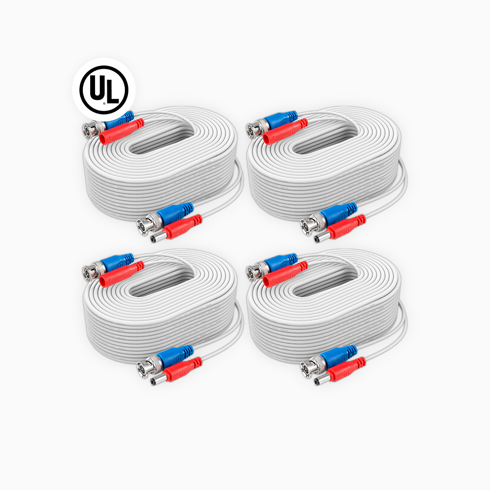 Cables de alimentación de vídeo BNC todo en uno 100 % certificados por UL de 30 m/100 pies resistentes al fuego