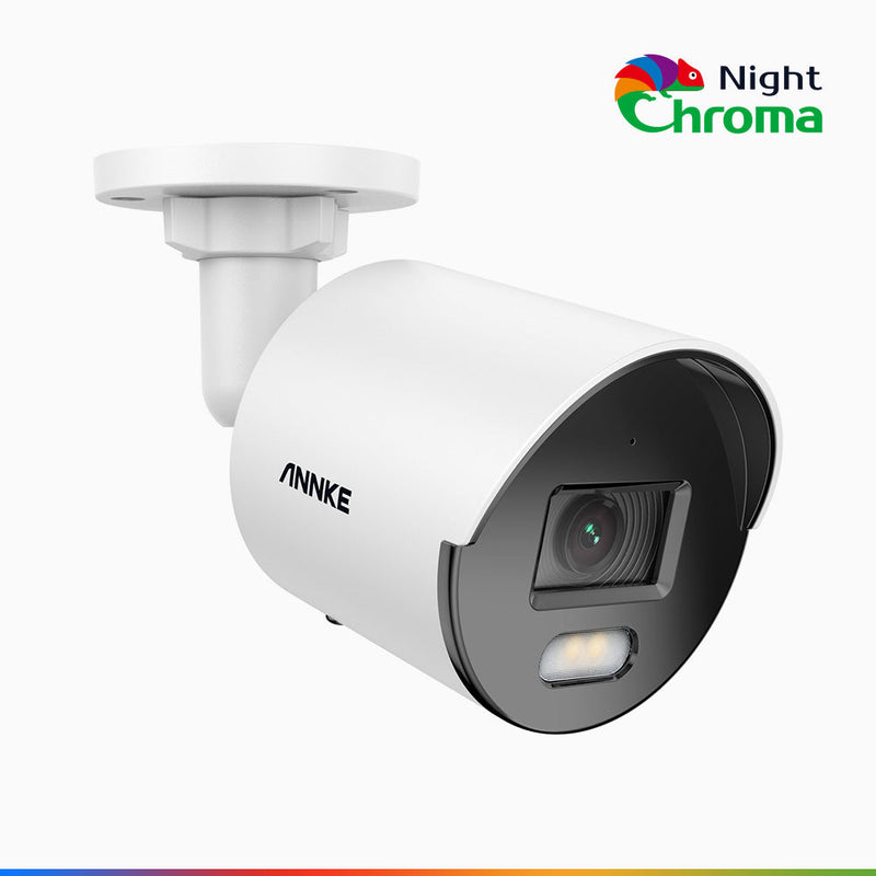 NightChroma<sup>TM</sup> NC500 - Cámara de vigilancia IP PoE exterior de 3K, Color Visión Nocturna, Súper apertura f/1.0, micrófono incorporado, alineación activa, IP67, ranura para tarjeta SD