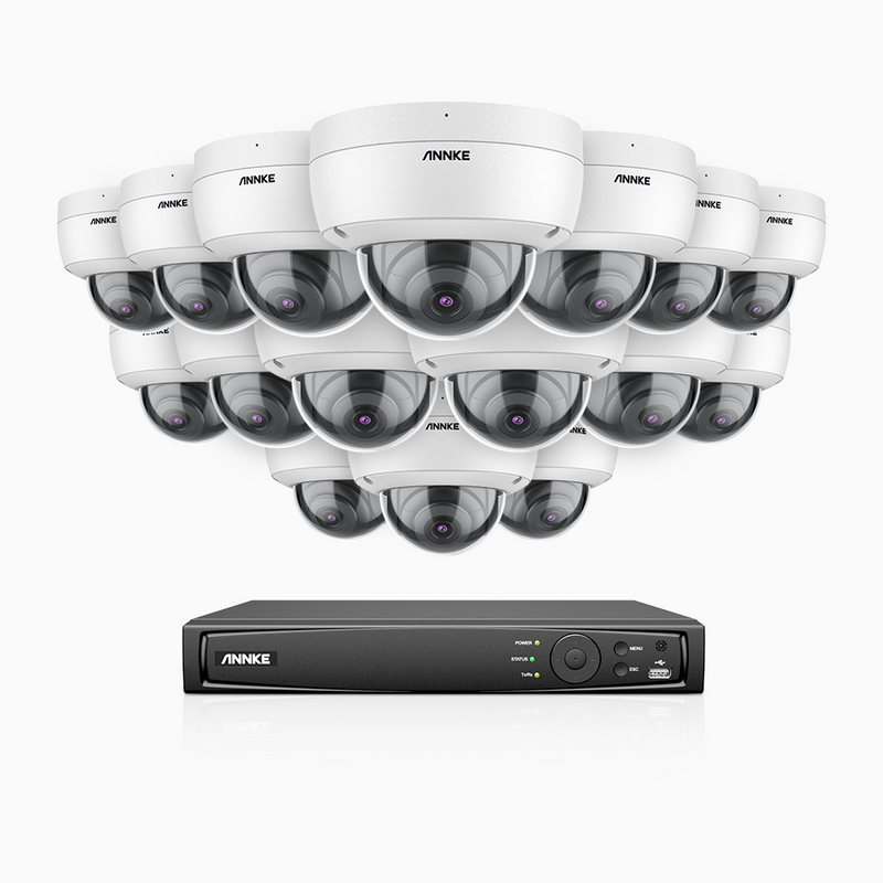 H800 - Sistema de 16 cámara de seguridad tipo bala / torreta / domo PoE de 16 canales y 8MP Ultra HD