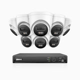 H1200 - Kit de 8 cámaras de vigilancia PoE de 4K 12MP con videograbador NVR de 16 canales, EXIR Visión Nocturna, detección de humanos y vehículos, H.265+, micrófono incorporado, almacenamiento local máximo de 512 GB, IP67