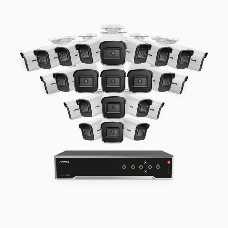 H800 - Sistema de seguridad NVR PoE 4K Ultra HD de 32 canales con cámaras de 24 piezas