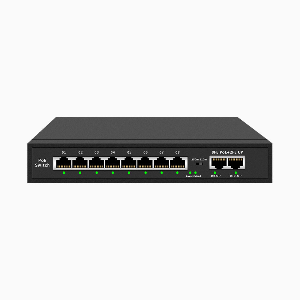 8-Port Industrial PoE+ Unmanaged Ethernet Switch, w/6*10/100Tx (30W/Port),2*Gigabit  Combo Ports (2*10/100/1000 RJ45, 2*100/1000 SFP) – HardboxUSA